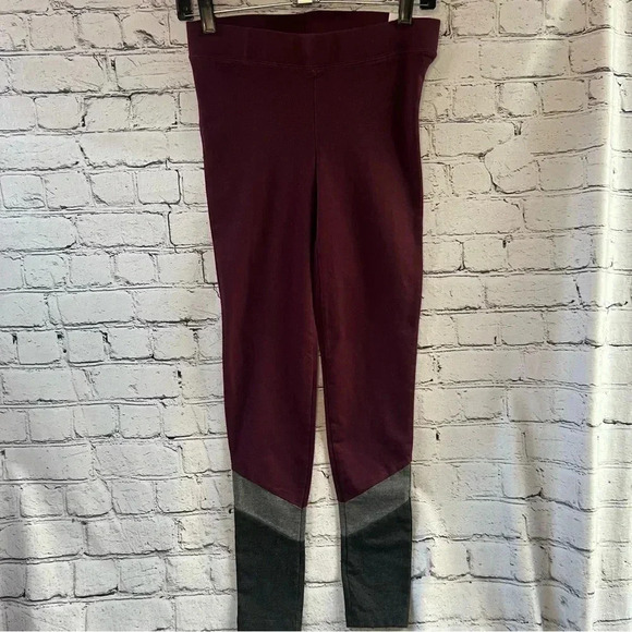 Aerie Chill Play Move Burgundy Grey Leggings Size Small‎ New with Tags - Picture 2 of 7